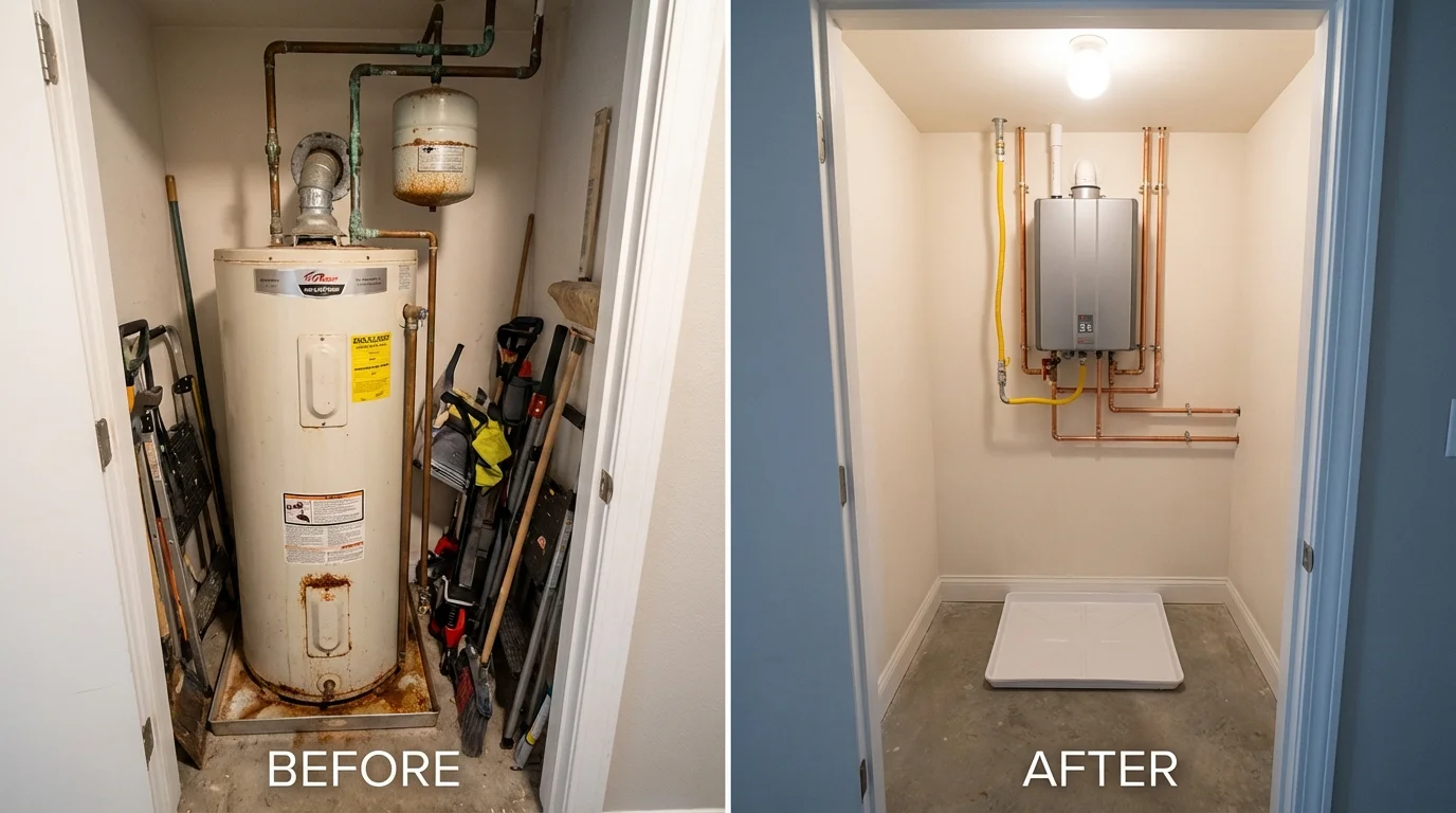 Tank water heater versus wall-mounted tankless unit comparison for Weaver, AL homeowners